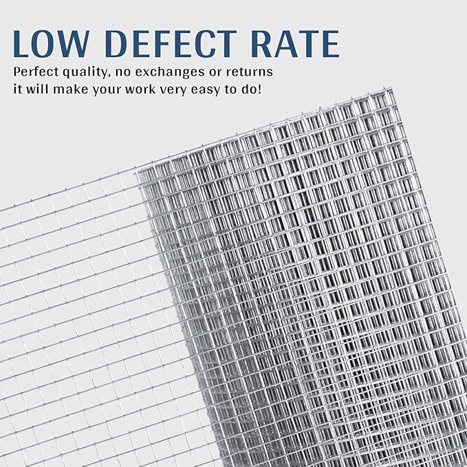 Galvanized Hardware Cloth 1/4 in. x 2 ft. x 50 ft. 19-Gauge, Wire Mesh Roll, Chicken Wire Fencing, Wire Fence Roll