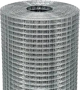 Galvanized Hardware Cloth 1/2 in. x 2 ft. x 50 ft. 19-Gauge, Wire Mesh Roll, Chicken Wire Fencing, Wire Fence Roll, Welded Wire, Rodent Mesh, Wire Cloth, Galvanized Mesh