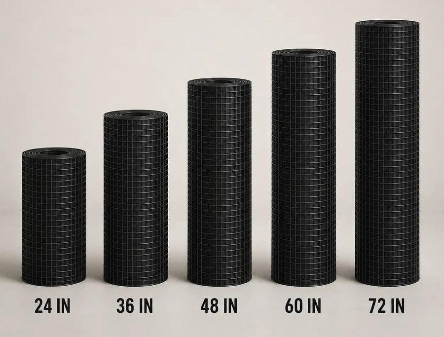 Black Hardware Cloth 1/4 in. x 6 ft. x 100 ft. 19-Gauge, Vinyl Coated Chicken Wire Mesh Roll, Welded Wire Fencing, Garden Fencing, Wire Fence Roll