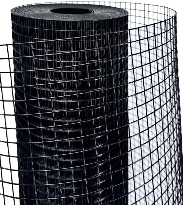 Salmut Black Hardware Cloth 1/4 inch 23 Gauge, Vinyl Coated Wire Mesh